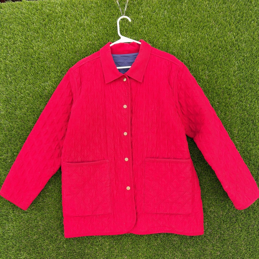 Vintage Mark Fore & Strike Womens Lined Quilted Chore Jacket Red Size Large 90s
